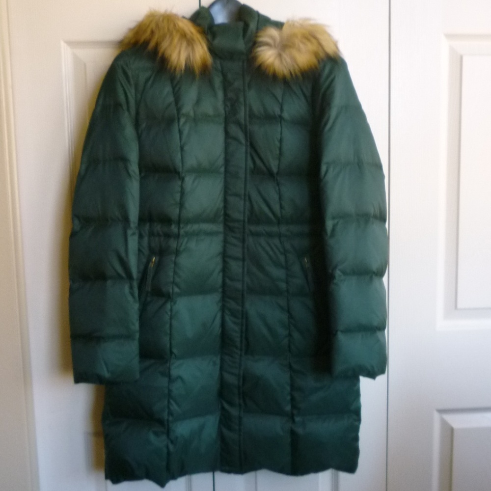 TALBOTS - Puffer Down Coat- Fur Lined Hood
